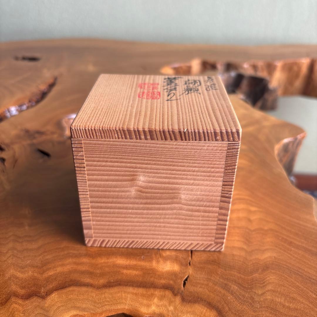 色絵 朝顔蓋置 平安 高野昭阿弥 茶道具 共箱