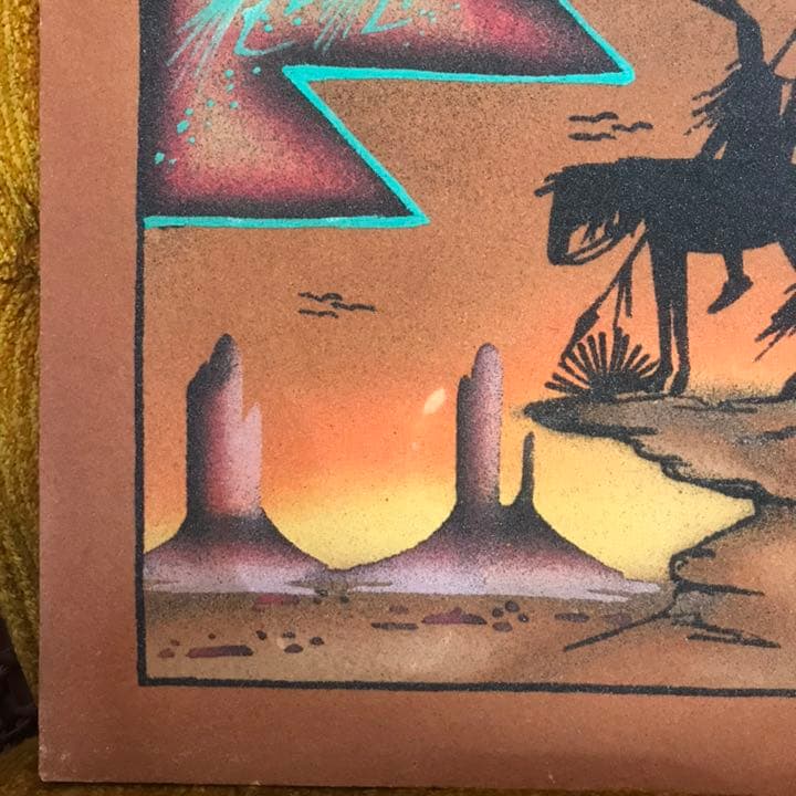 貴重★ネイティブアメリカン　サンドペイント砂絵　インディアンモニュメントバレー