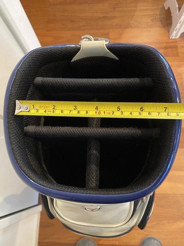 タイトリスト エナメル ゴルフバッグ カート キャディバッグ 青/緑ライン