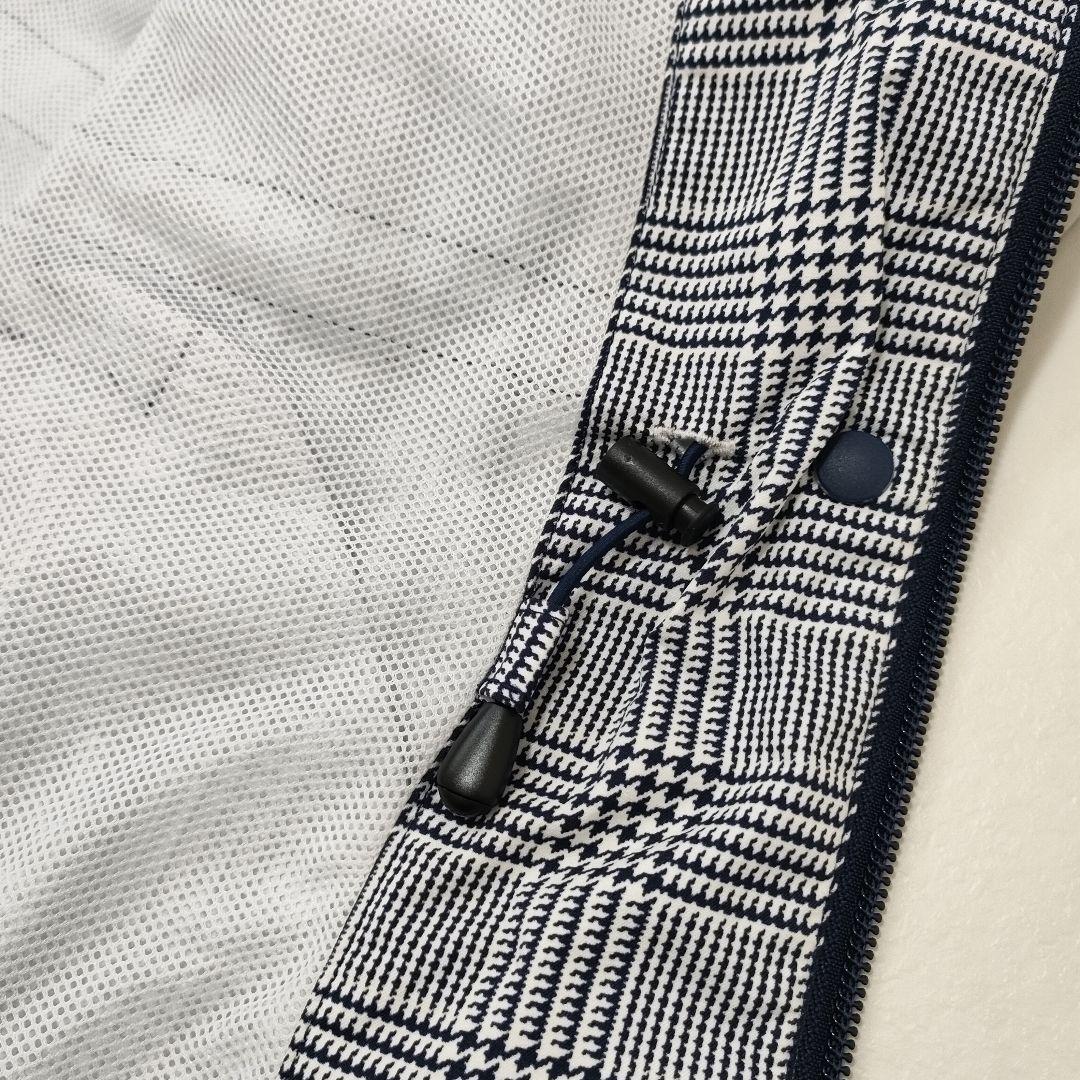 キャロウェイ　2way　レインウェア　コート　千鳥柄チェック　袖　フード脱着　S