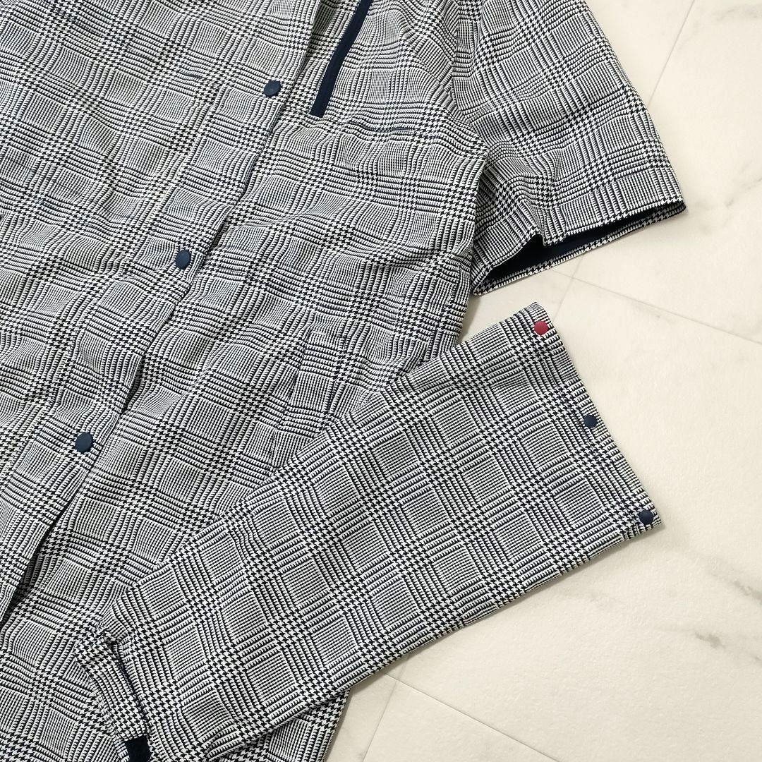 キャロウェイ　2way　レインウェア　コート　千鳥柄チェック　袖　フード脱着　S