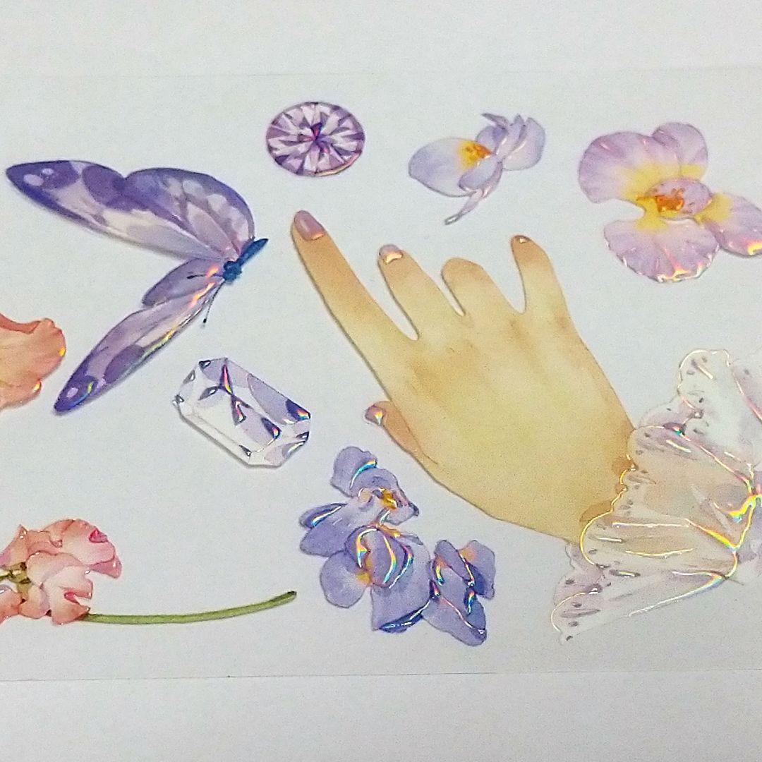 ✩のこり２✩S16＃花织半夏(虹光)花柒所切り売り海外装飾マステ