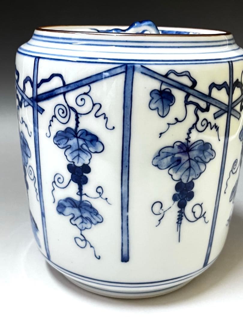 E530 染付葡萄棚繪 水指 茶道具 茶器