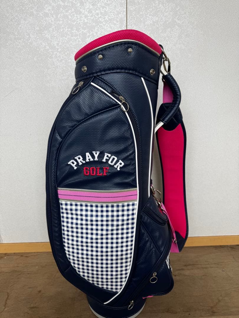 ゴルフキャディバッグ ネイビー/ピンク