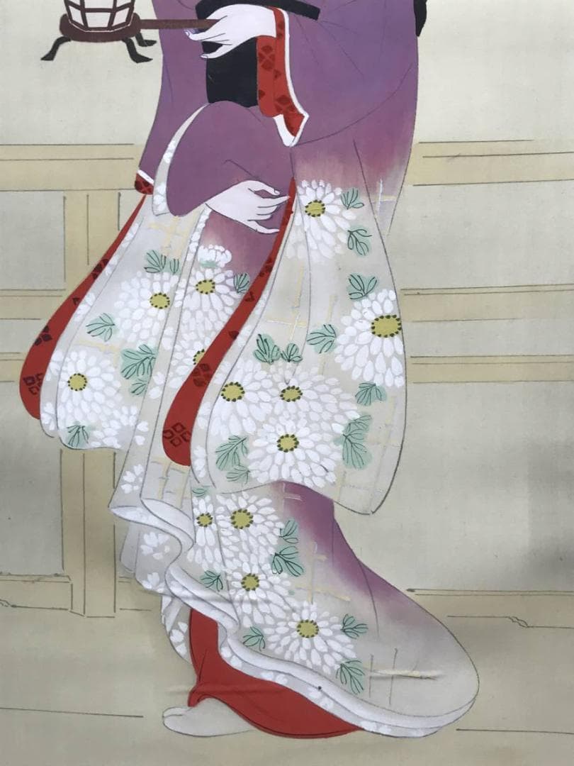 【真作】横尾芳月/美人画/美人図/掛軸/名家伝来/AC-152