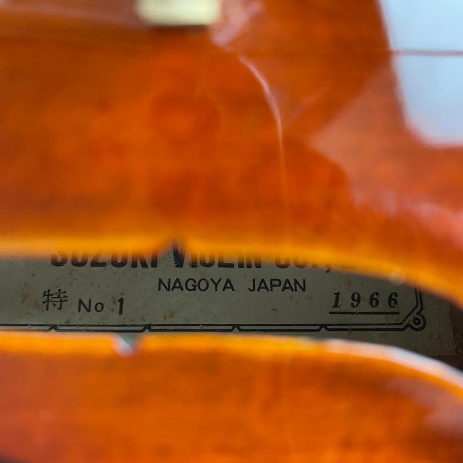 極美品●鈴木バイオリン● 特No.1 4/4 1966年 希少上位モデル 美虎杢