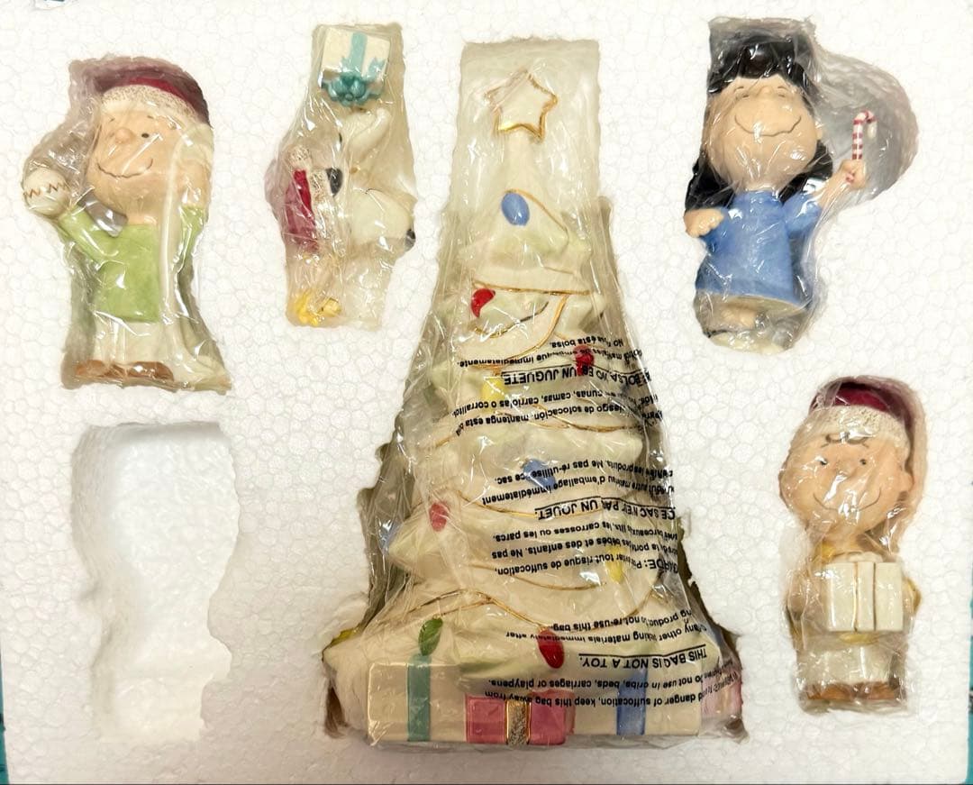 スヌーピー LENOX 陶器 海外 置物 クリスマス 5点セット