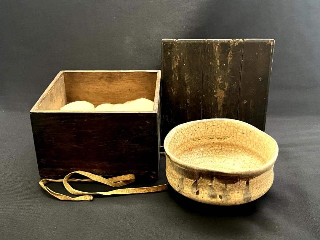 茶碗■古志野焼抹茶碗 江戸期 時代箱 お茶道具 古美術 時代物 骨董品 ■
