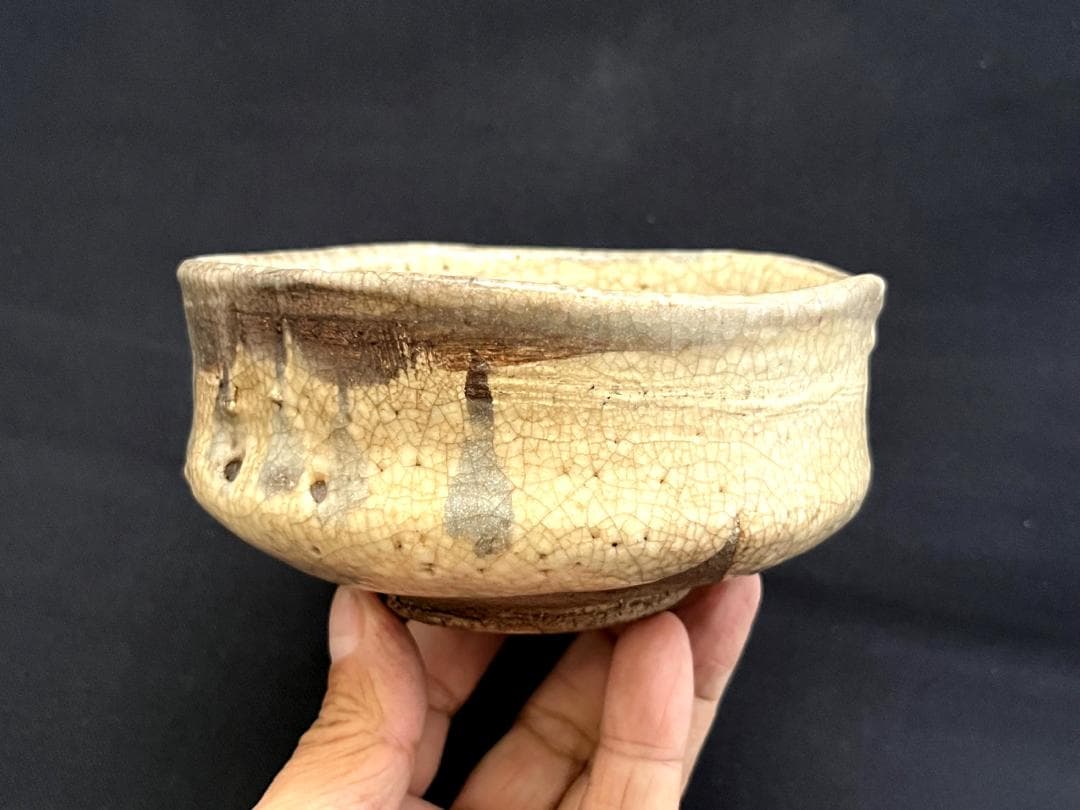 茶碗■古志野焼抹茶碗 江戸期 時代箱 お茶道具 古美術 時代物 骨董品 ■