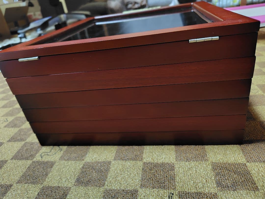 ZIPPOコレクションケース 木箱6段120個収納ケース中古品