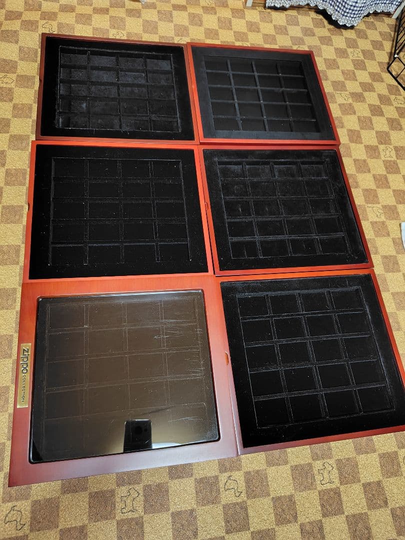 ZIPPOコレクションケース 木箱6段120個収納ケース中古品