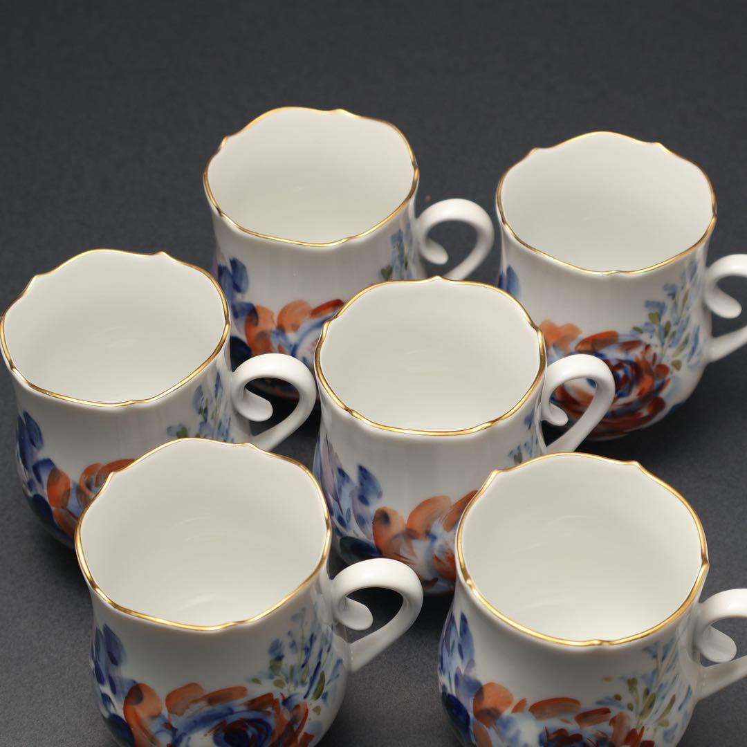 マイセン　カップ＆ソーサー６客　花　紙箱・袋付きR1552