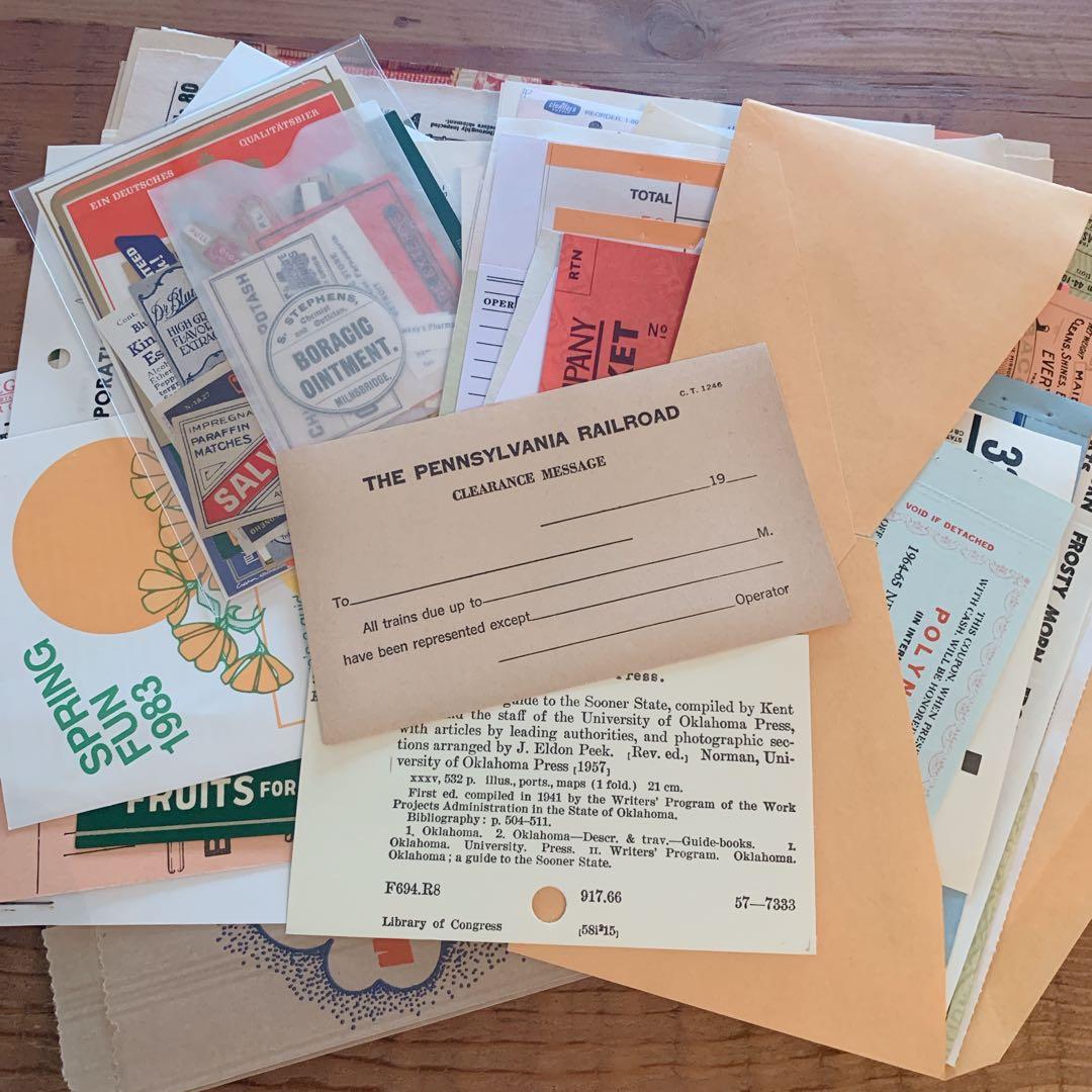 SALE！紙モノ詰め込みBOX ★60サイズ 海外 紙もの ヴィンテージ