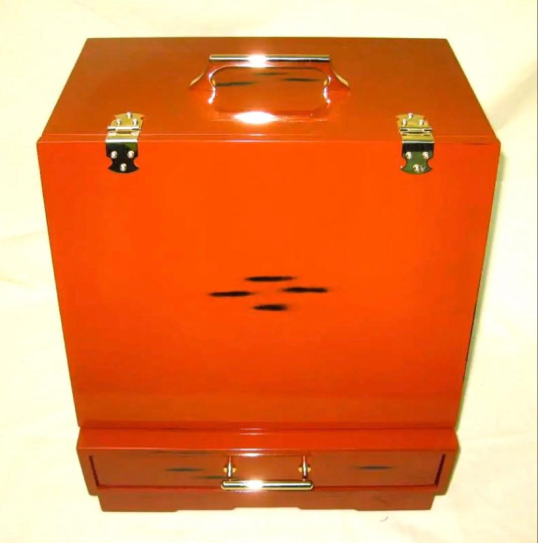 根来塗 メイクボックス 大 鏡台 　紀州塗り　コスメボックス