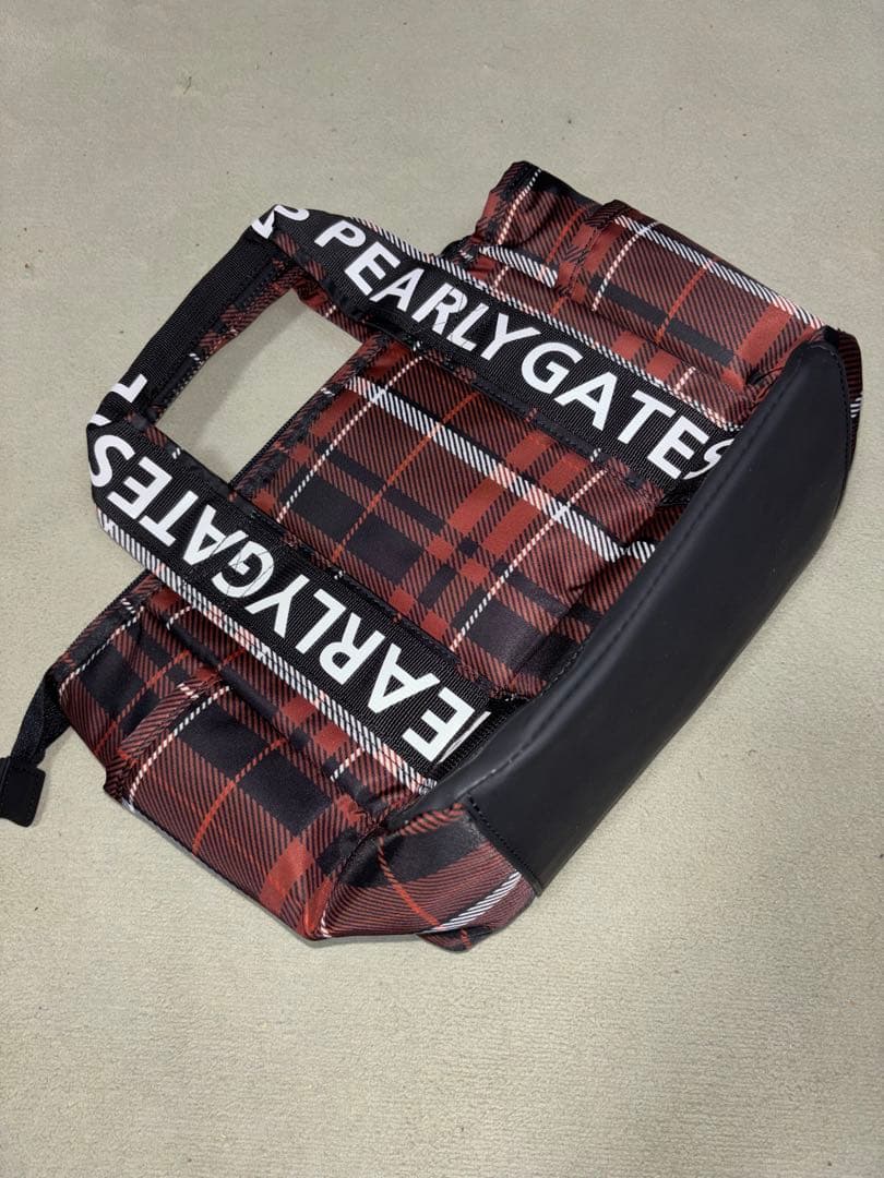 （新品）パーリーゲイツ、マルチチェック柄シリーズ、カートバッグ、ラウンドバッグ