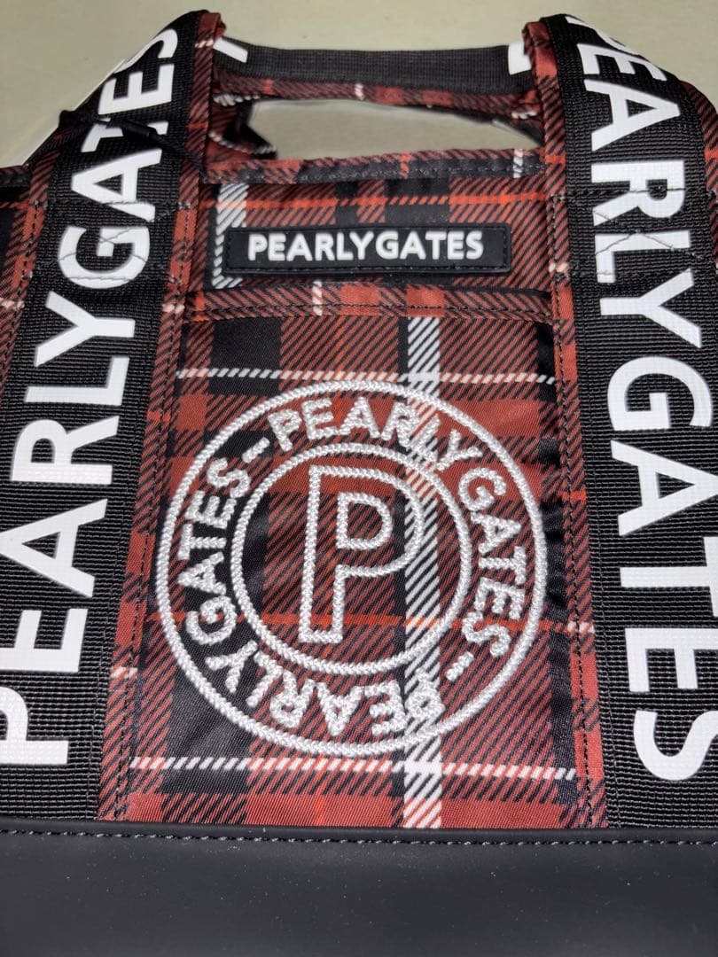 （新品）パーリーゲイツ、マルチチェック柄シリーズ、カートバッグ、ラウンドバッグ