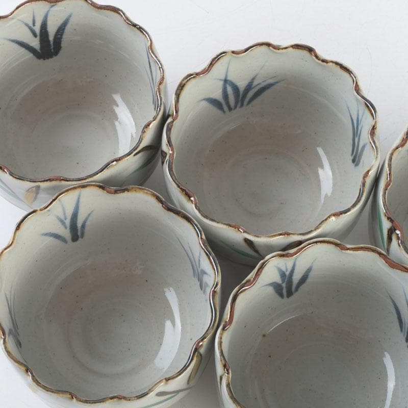 和食器　茶懐石　幸兵衛窯　芦文　小鉢　五客　共箱　N　9373