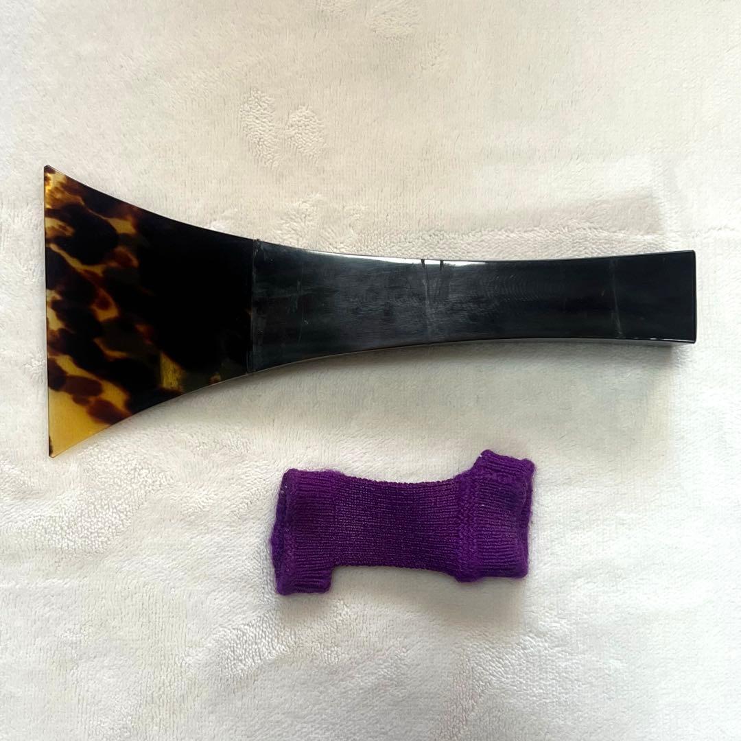 三味線バチ べっこう　黒・茶色　指掛付き　セット　三味線　バチ　楽器　和楽器