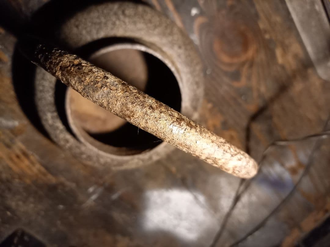 年代物　骨董　鉄瓶　龍文堂造匤　裏蓋刻印　八卦　柄　模様