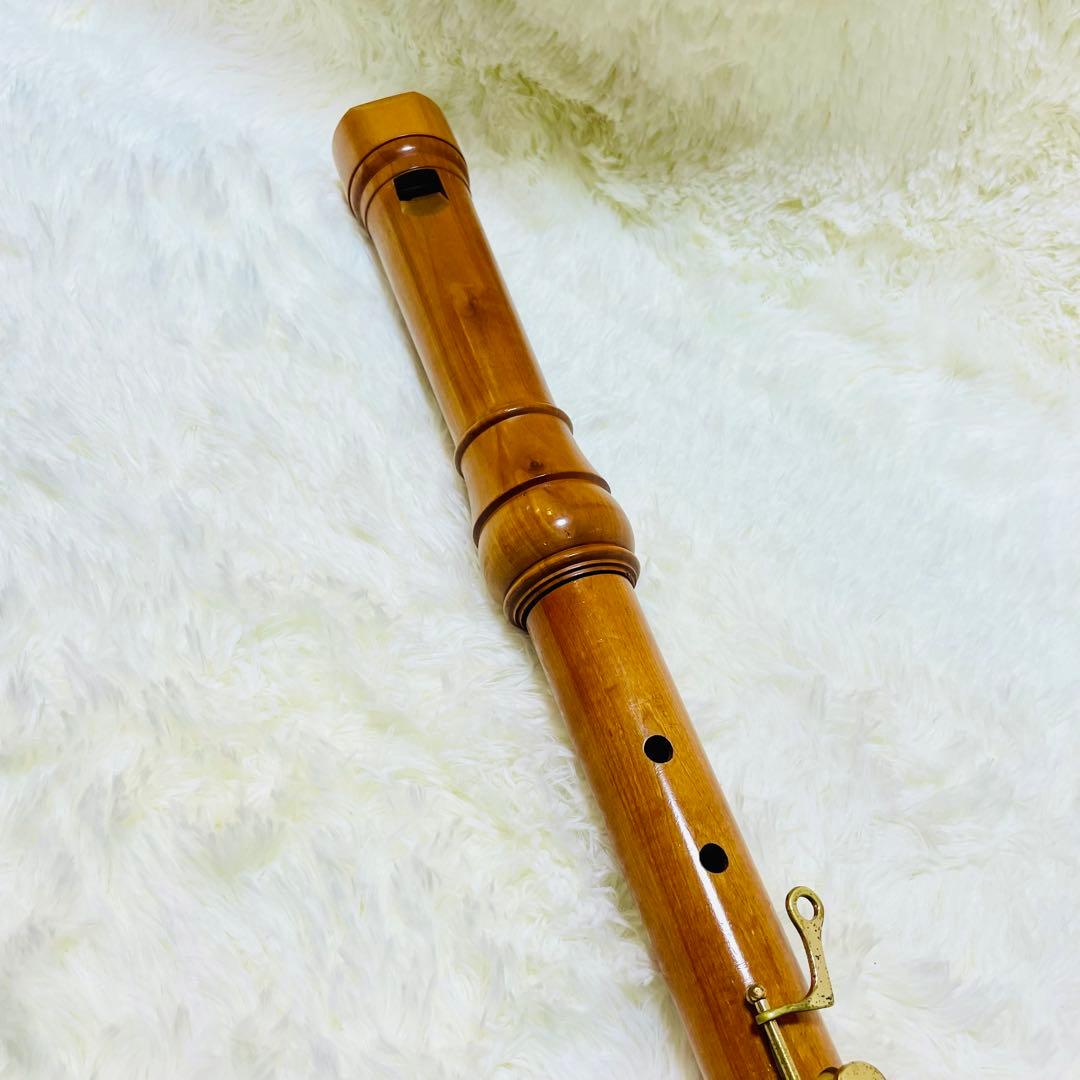希少な美品　zen-on バスリコーダー　3本継ぎ　ゼンオン　　全音　ケース付き