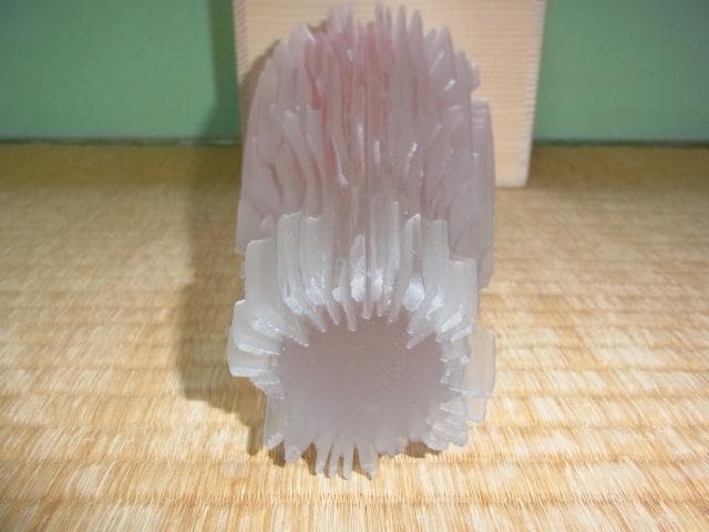 ◆未使用 1970年代 岩田工芸硝子！ガラス工芸家 岩田久利 花瓶 縦20cm