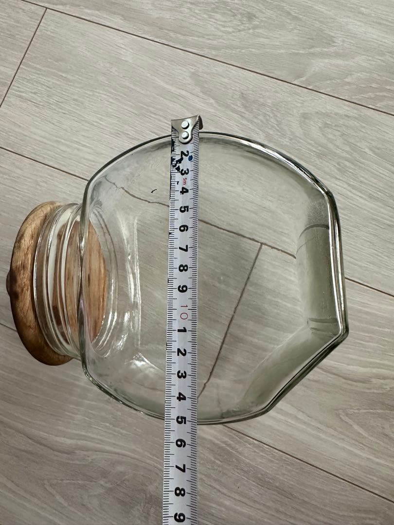 ヴィンテージ ショップ購入ガラス瓶おかし入れアッシュペー　アンティーク古道具