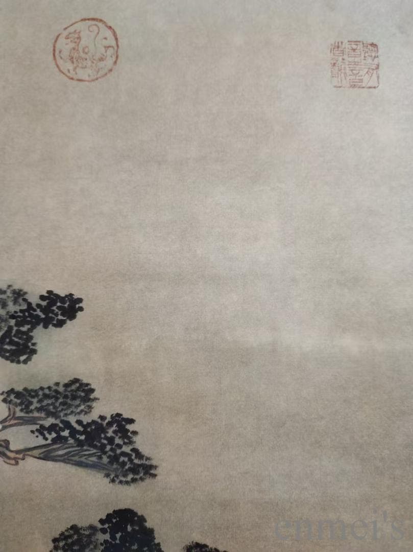 中国古美術.清時代.郎世寧款.駿馬図.宣紙画.三尺手描き.掛け軸.絵画.文房置物