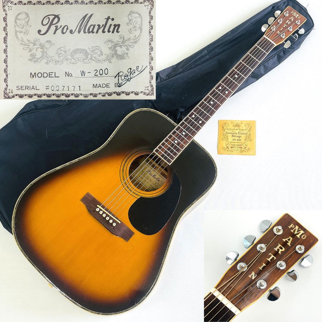 Pro Martin W-200 縦ロゴ 杢目 スガノ楽器 70年代【整備品】