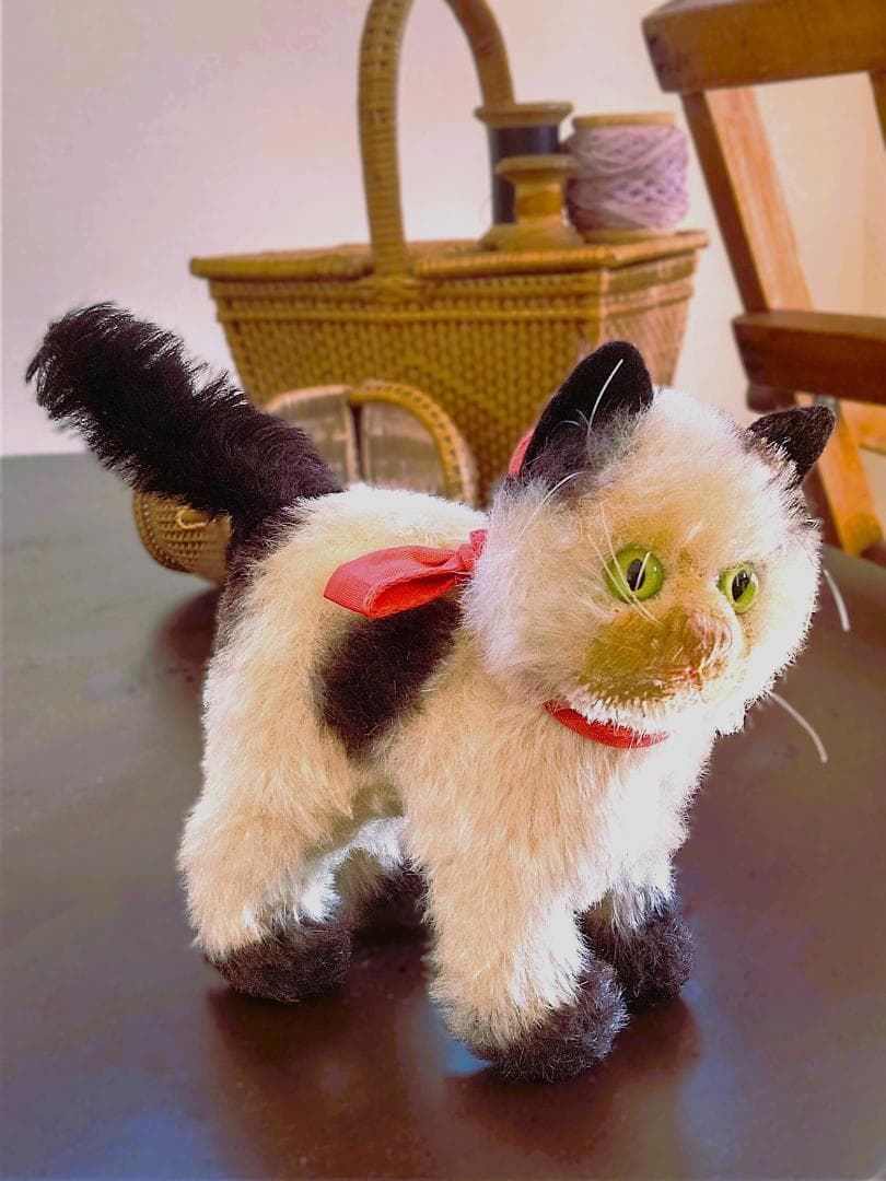 緑の眼をしたぶち猫さん　シュタイフ　ガッシー　GUSSY　ヴィンテージキャット