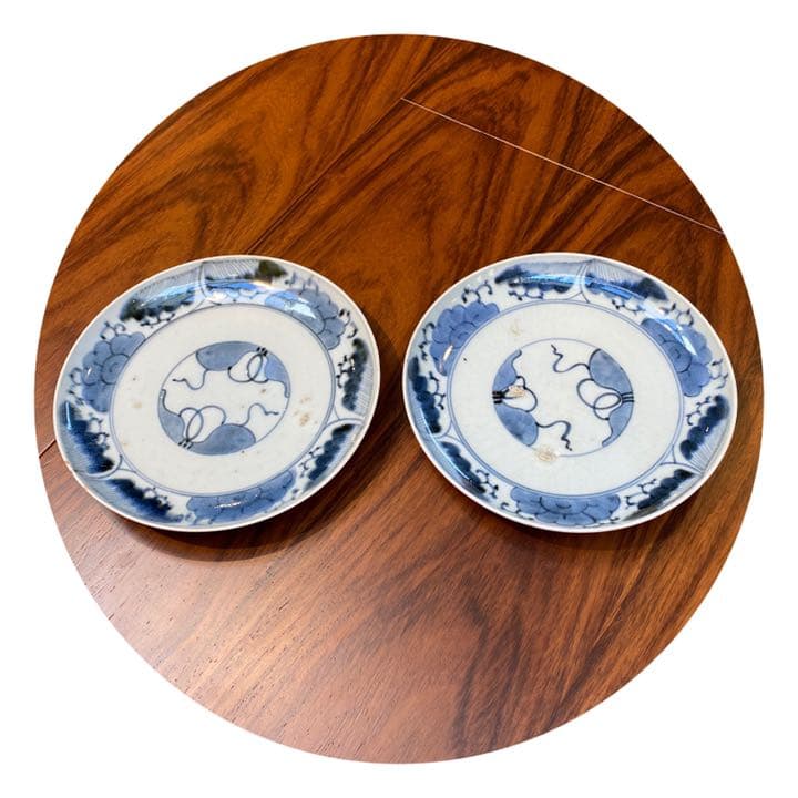 皿　古伊万里染付　2枚セット