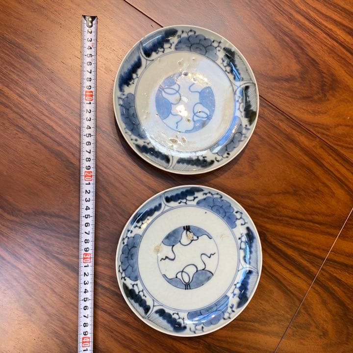 皿　古伊万里染付　2枚セット