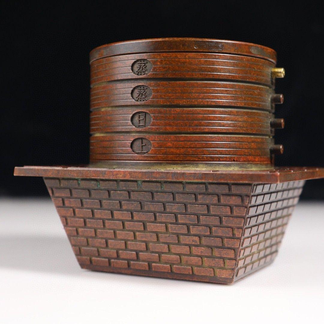 銅製 蘇工蒸蒸日上香炉 檀香沈香炉 竈台香薫炉 灰皿書斎 応接間 装飾工芸品置物