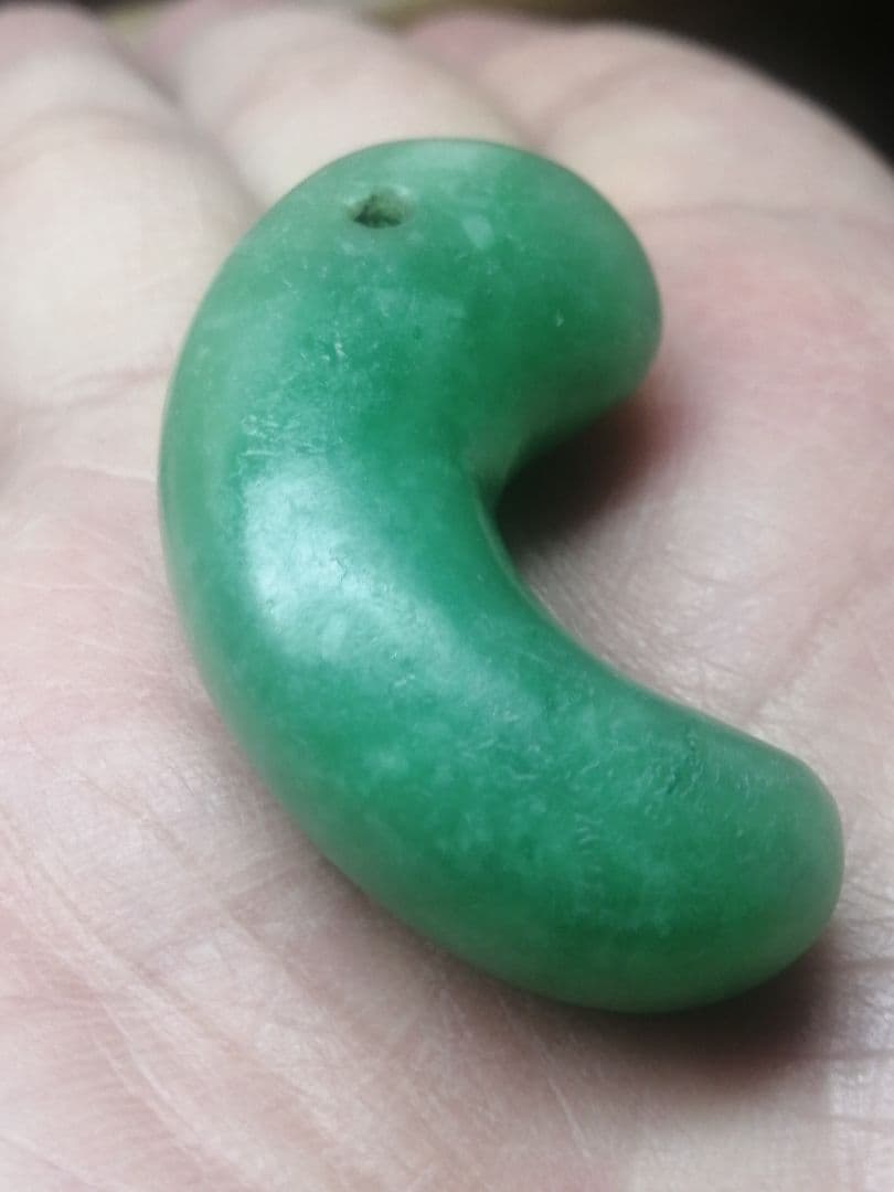 ★【Meron Cc】古墳期『糸魚川翡翠勾玉』出土品。4.8cm超琅玕翡翠