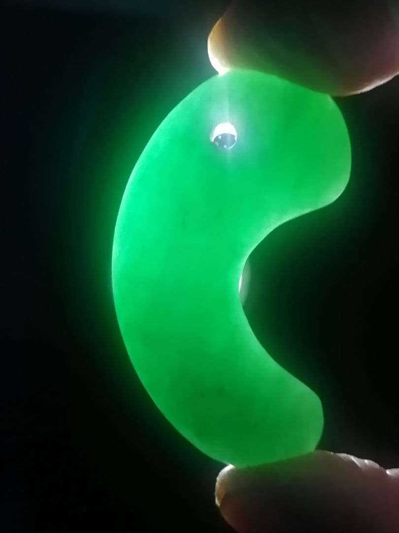 ★【Meron Cc】古墳期『糸魚川翡翠勾玉』出土品。4.8cm超琅玕翡翠