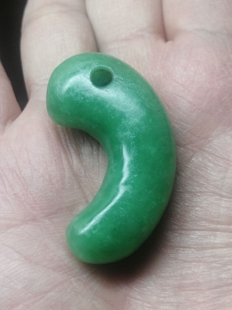 ★【Meron Cc】古墳期『糸魚川翡翠勾玉』出土品。4.8cm超琅玕翡翠