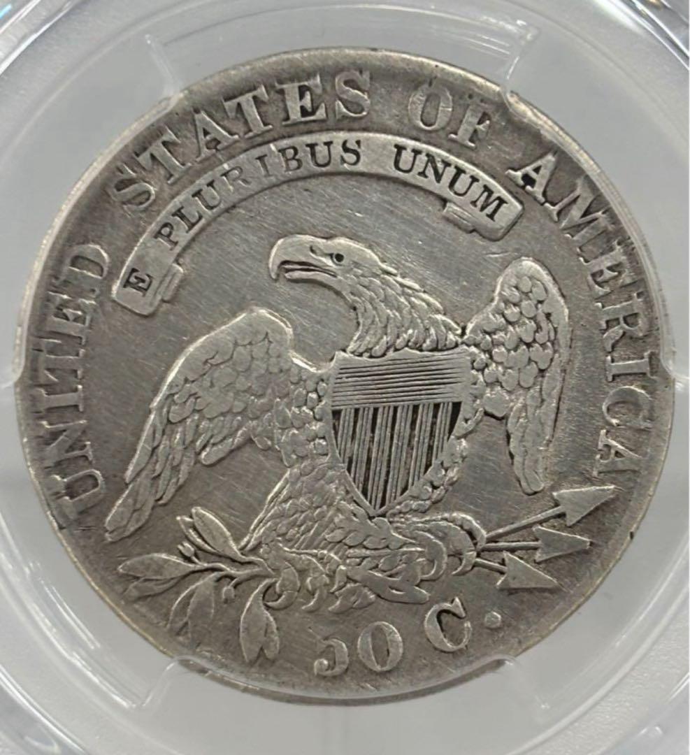 1833年アメリカ50セント銀貨　キャップドバストPCGS認定