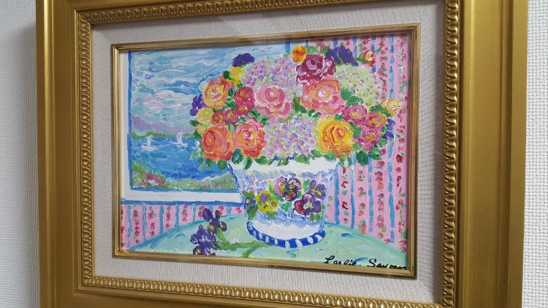 【真作】レスリーセイヤー　油彩　4号