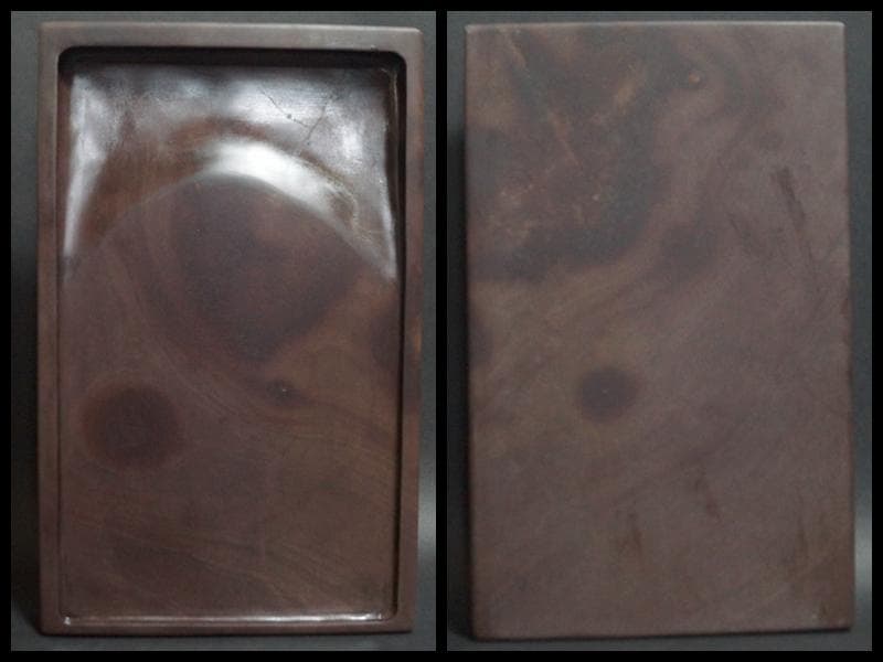 大型端渓硯 宋坑 12寸 唐木硯箱付 総重4.9㎏★時代物★書道具