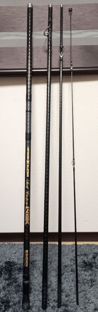 シマノハイパワーXスーパーサーフカスタム450EX！4本継ぎ投げ竿ガイド改造品