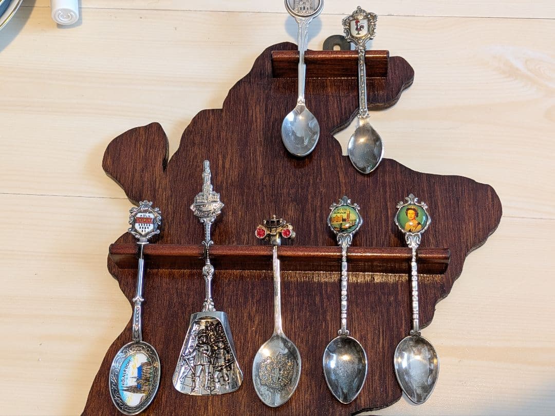 (木製スプーンラック付き）スーベニアスプーンラック　セット