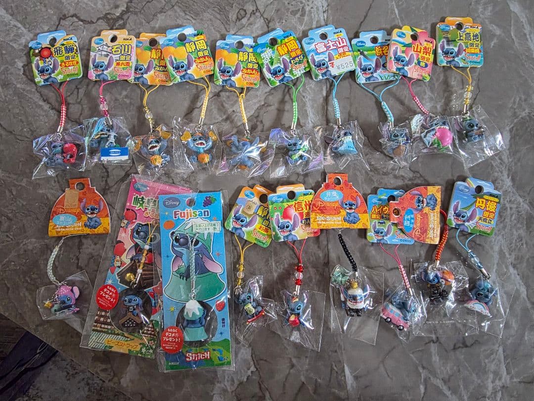 ご当地限定スティッチストラップまとめ売り59点