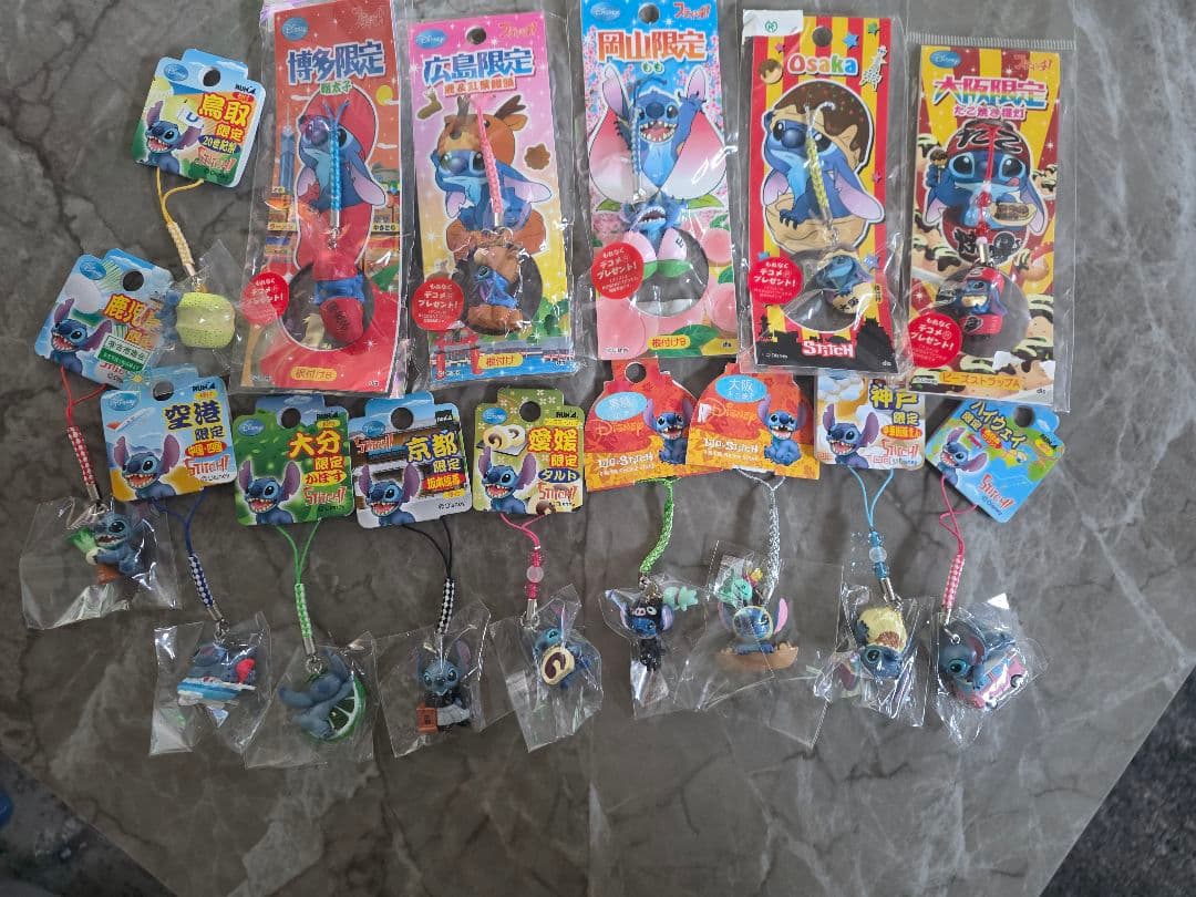 ご当地限定スティッチストラップまとめ売り59点