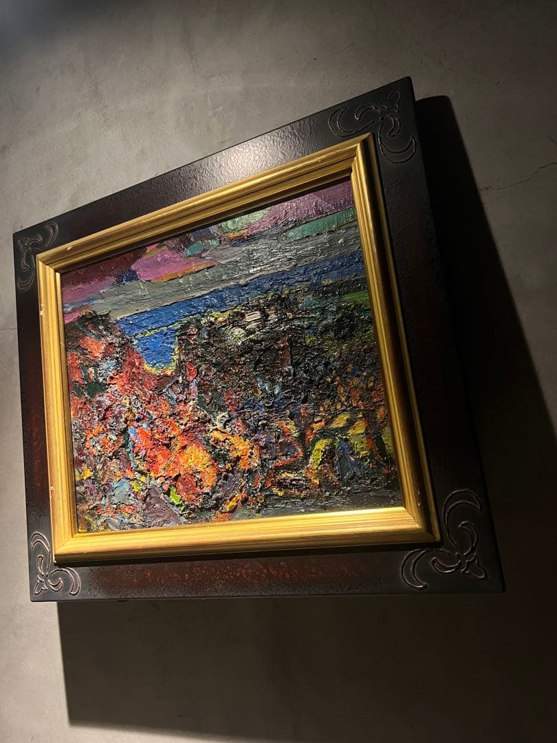 肉筆油彩画　【晩秋】印象派　風景画