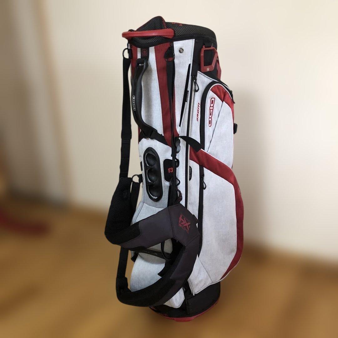 OGIO キャディバッグ ホワイト/レッド アイアンカバー付き！