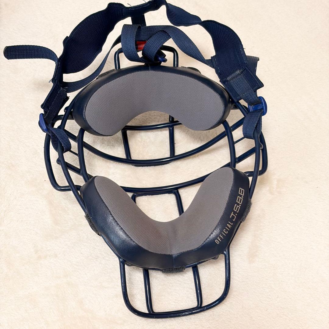 ミズノ ソフトボール キャッチャー防具一式 ネイビー 5点 レガース(軟式用)