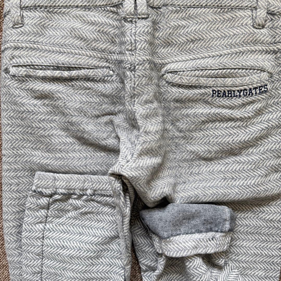 パーリーゲイツ　ジョガーパンツ　L〜XL相当　ウール素材　ツイード　グレー　5