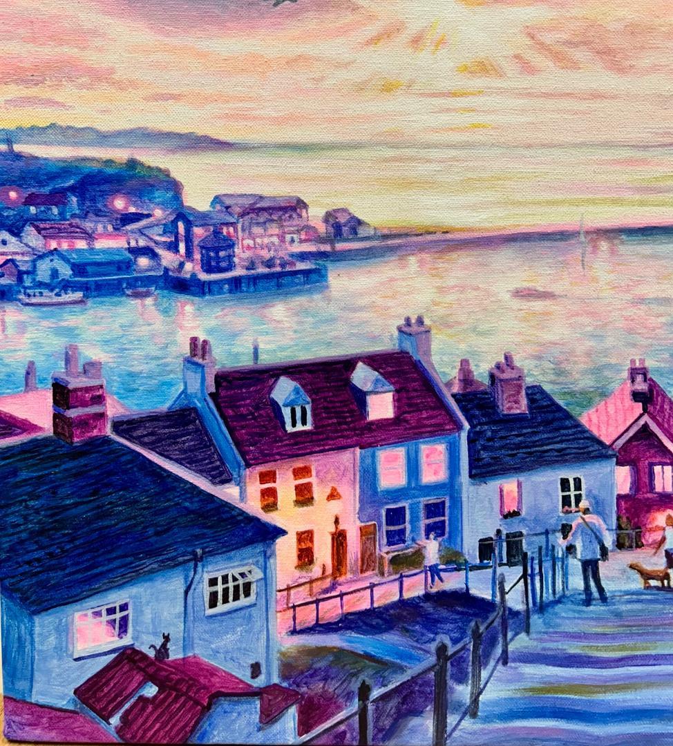 笹倉鉄平　風景画　手描き　１０号 表裏サイン 印譜　額装　骨董　絵画