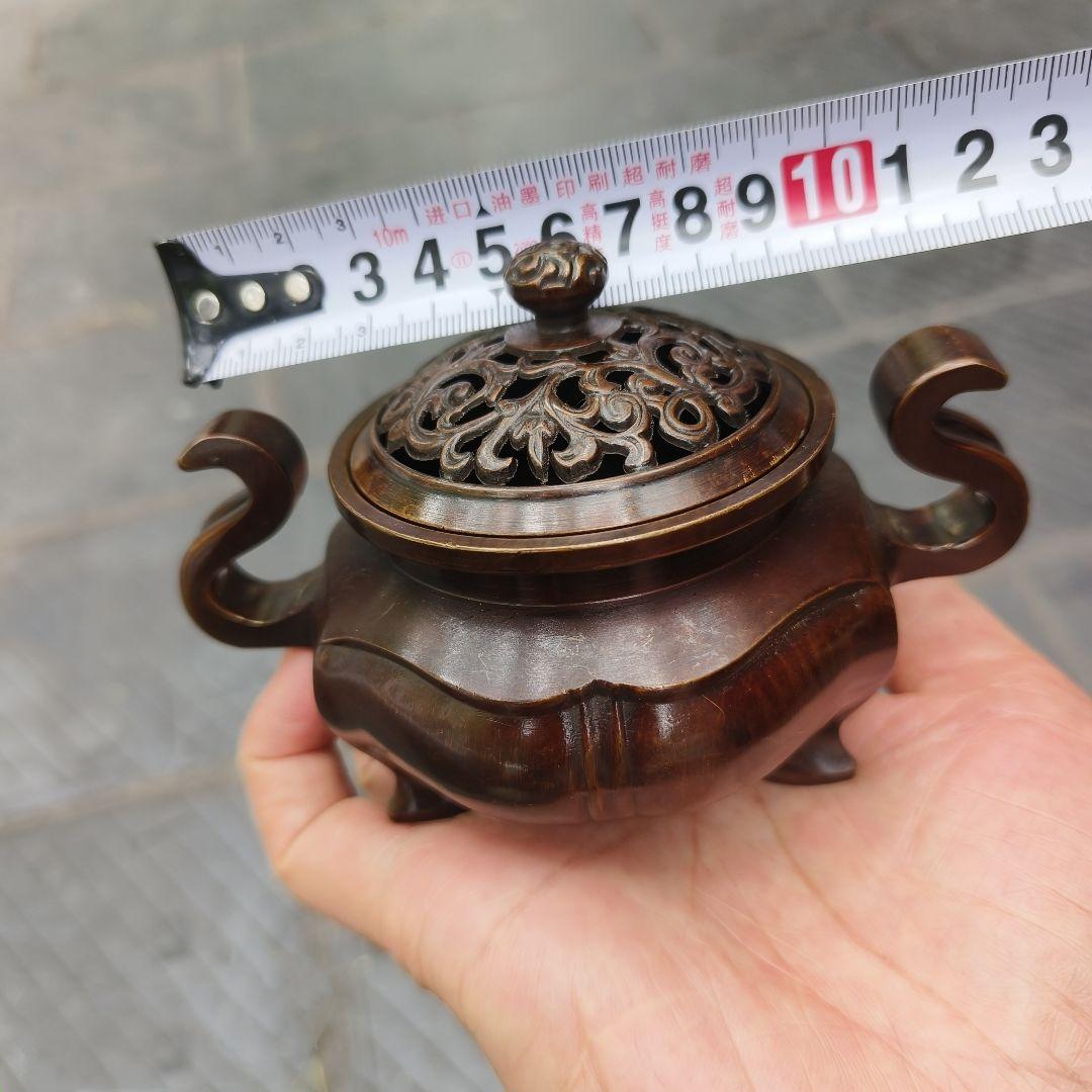 銅製 海棠薫香炉 香炉 檀香香炉 茶道沈香炉 香道具 装飾品 工芸品 置物