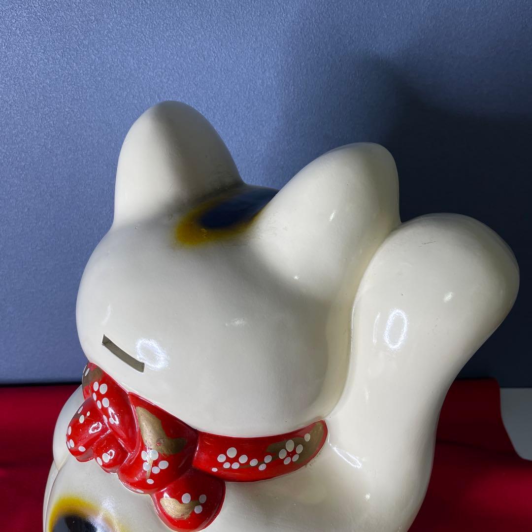 【　年代物　】特大　常滑焼　招き猫　右手招き　金運　昭和　レトロ