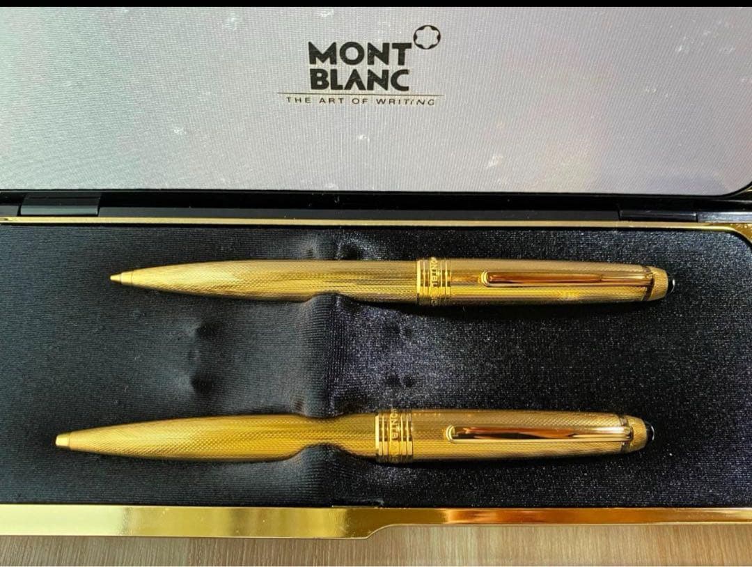 2本　美品 モンブラン ソリテール ゴールドプレート ボールペンとシャーペン